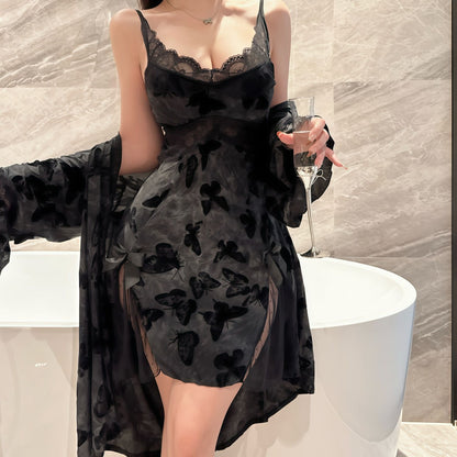 Women’s Printed Plus Size Nightgown & Robe Set