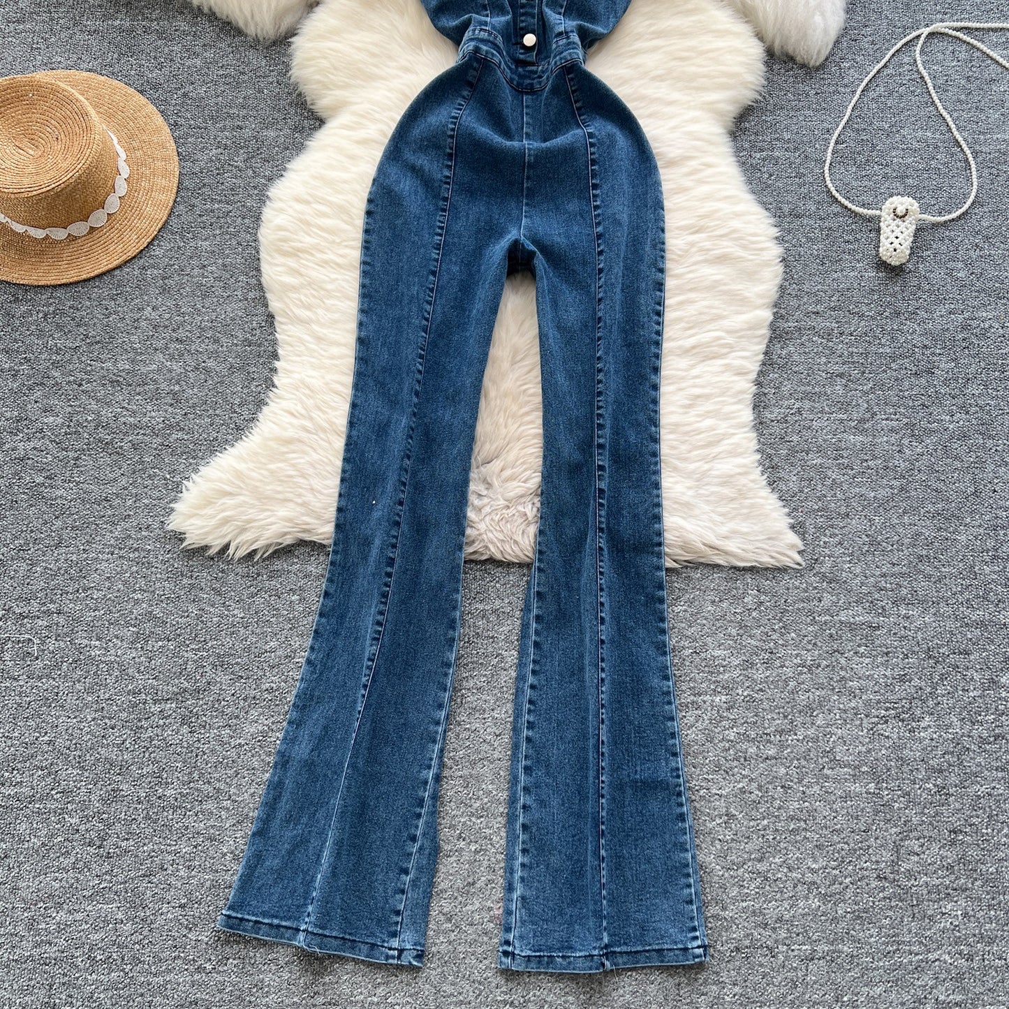 Women’s Retro Denim Overall Jumpsuit