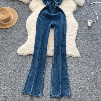 Women’s Retro Denim Overall Jumpsuit
