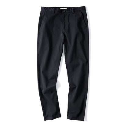 Men’s Cotton Stretch Straight-Leg Casual Trousers