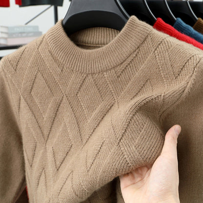 Men’s Warm Half-Turtleneck Knit Sweater