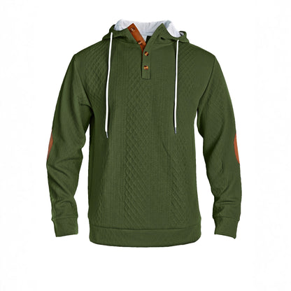 Men’s Jacquard Hooded Pullover Sweatshirt