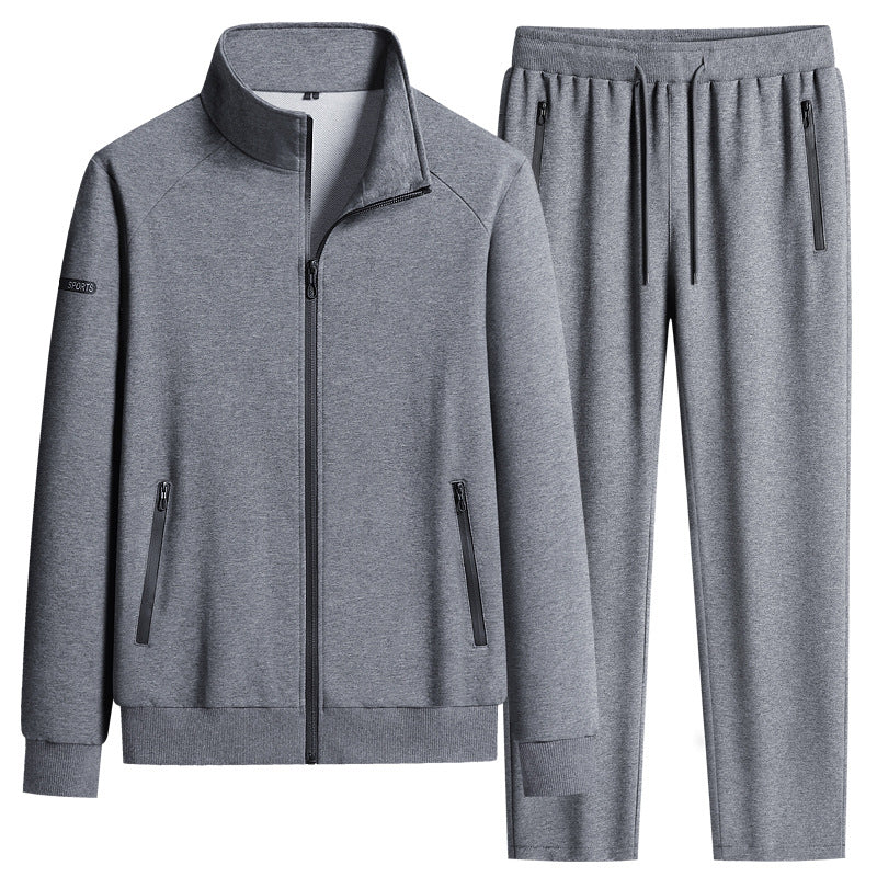 Men’s Stand Collar Cotton Sports Set