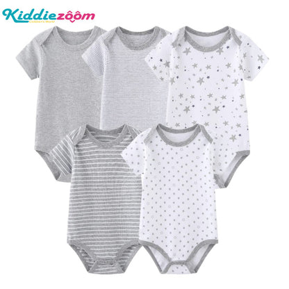 Baby Cotton Stars & Stripes 5-Piece Romper Set