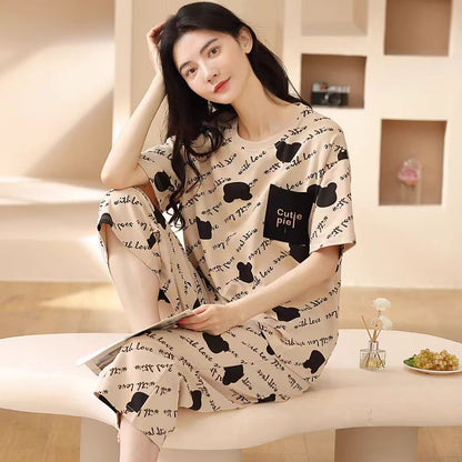 Women’s Plus Size Artistic Style Pajama Set