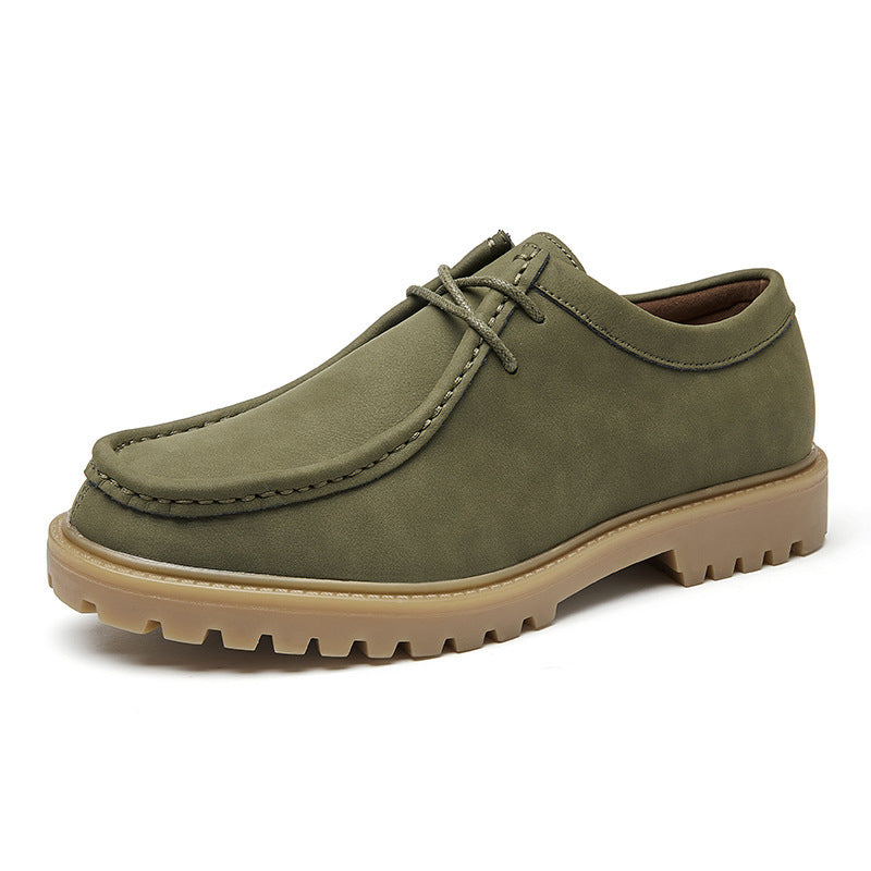 Men’s Japanese-Style Leather Derby Hiking Shoes