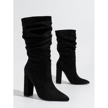 Women’s Pointed-Toe Chunky Heel Fashion Bootse