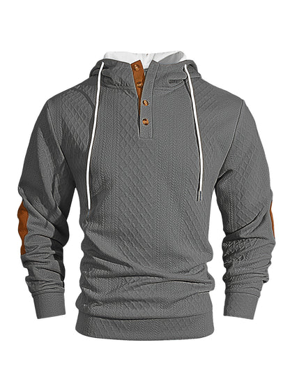 Men’s Jacquard Hooded Pullover Sweatshirt