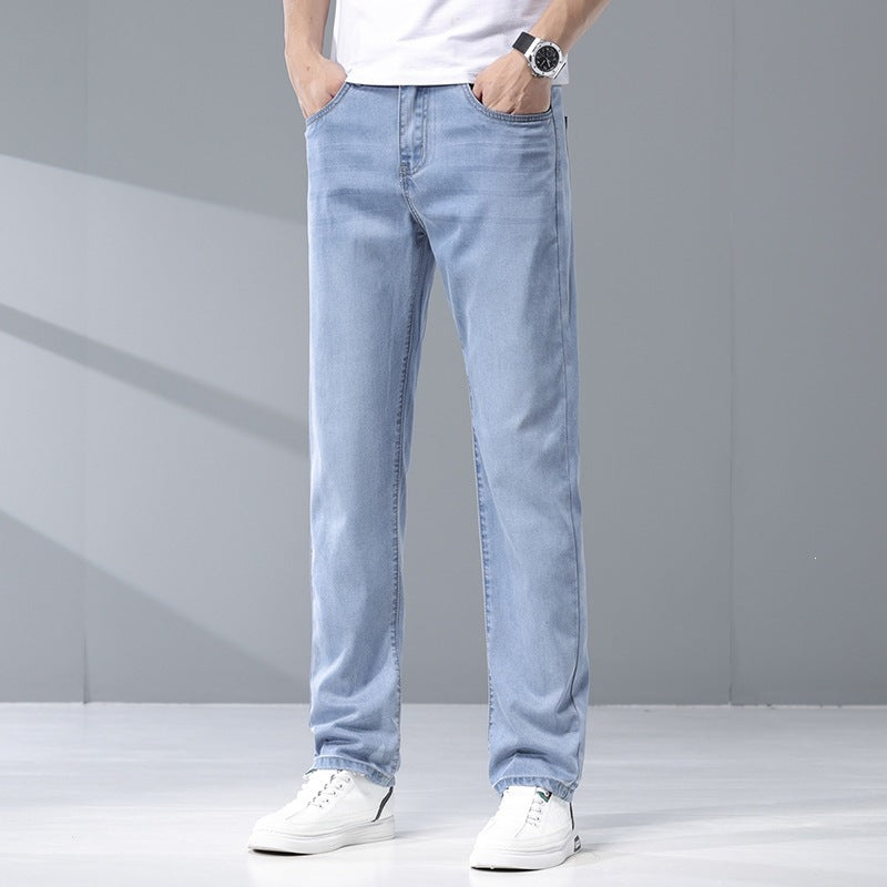 Men’s Lyocell Tencel Cropped Straight Jeans