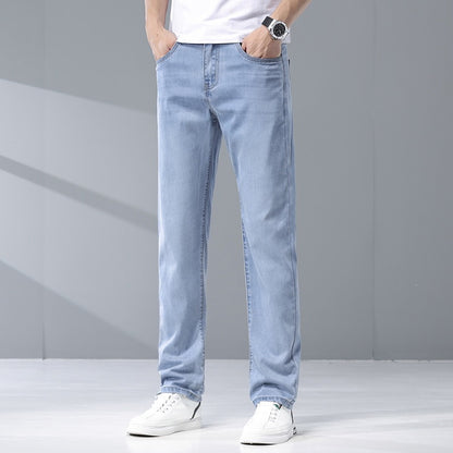 Men’s Lyocell Tencel Cropped Straight Jeans