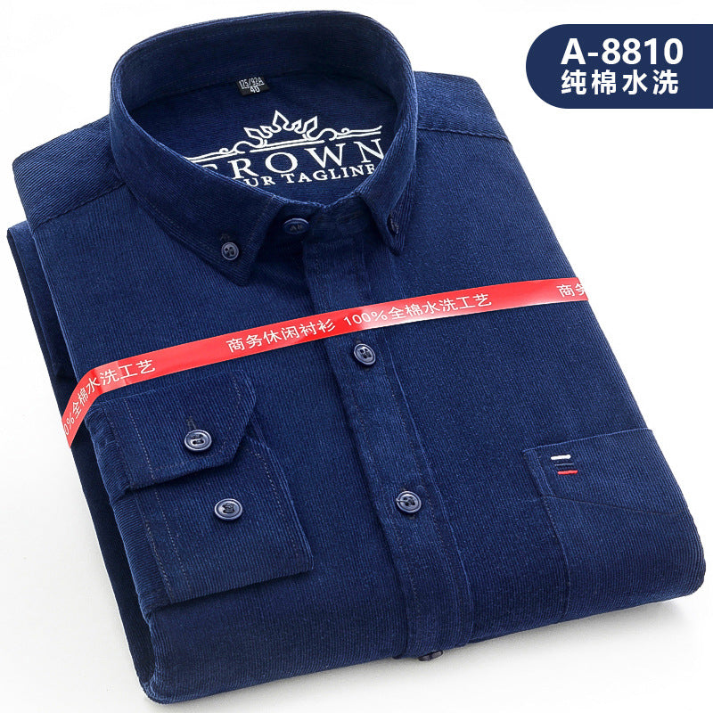 Men’s 100% Cotton Corduroy Long Sleeve Shirt