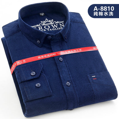 Men’s 100% Cotton Corduroy Long Sleeve Shirt