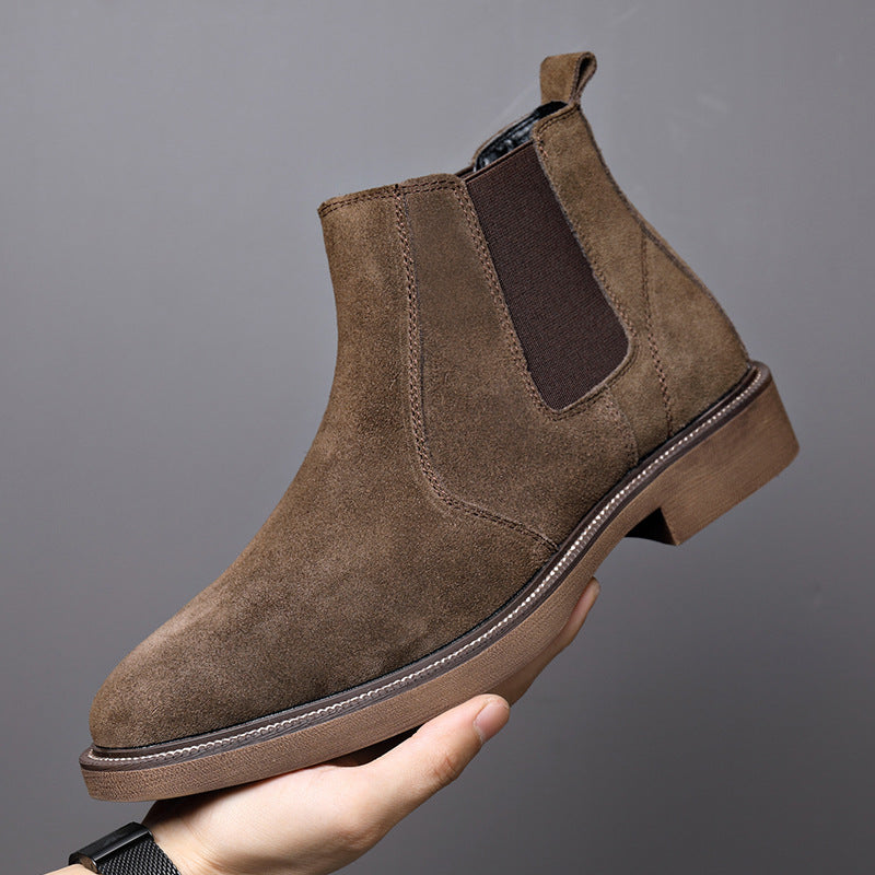 Men’s British Style Suede Chelsea Boots