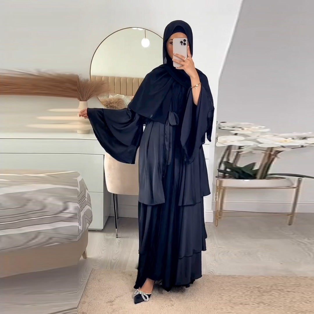 Women’s Solid Color Long Skirt Cardigan Set
