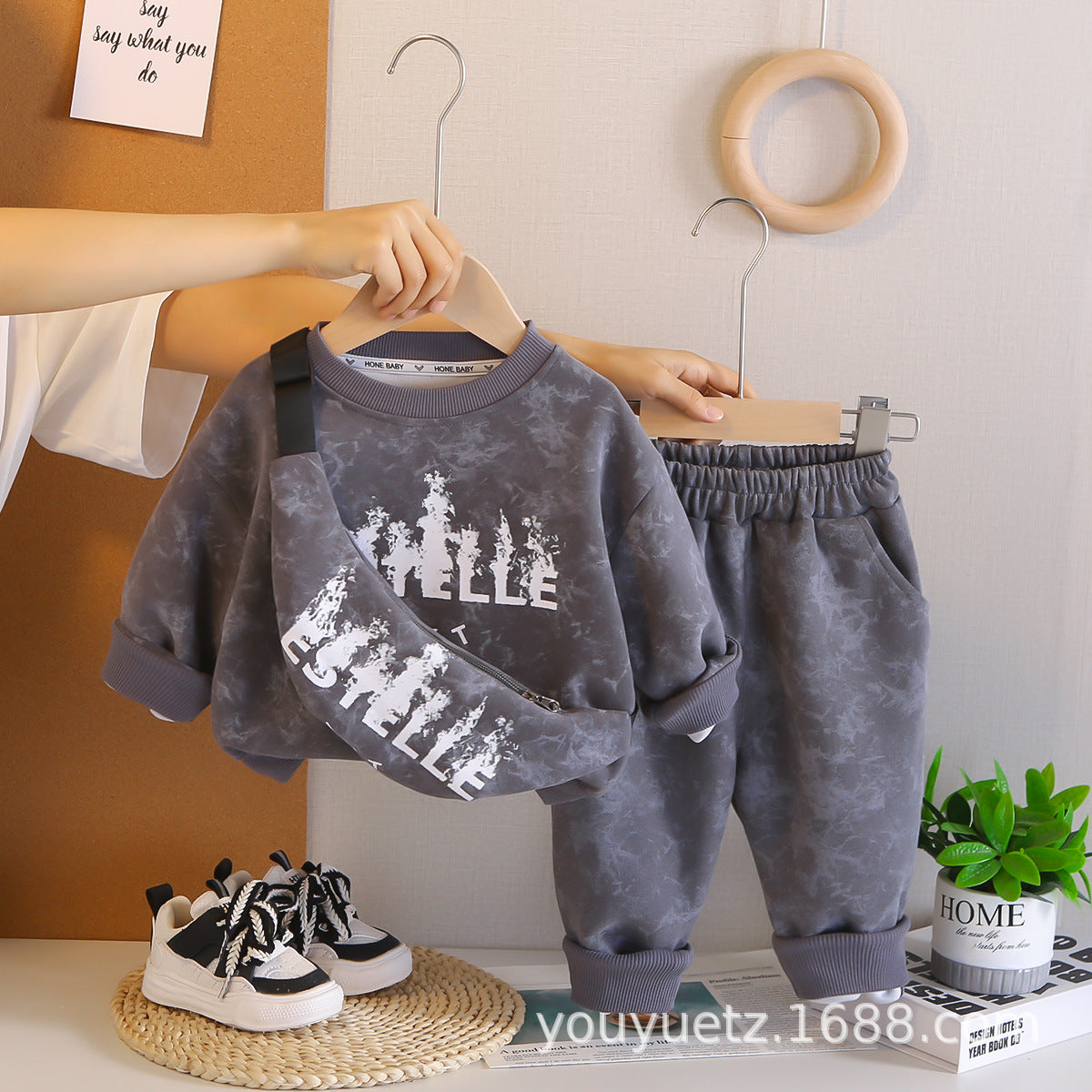 Baby Boys’ Embroidered Jacket 3-Piece Set