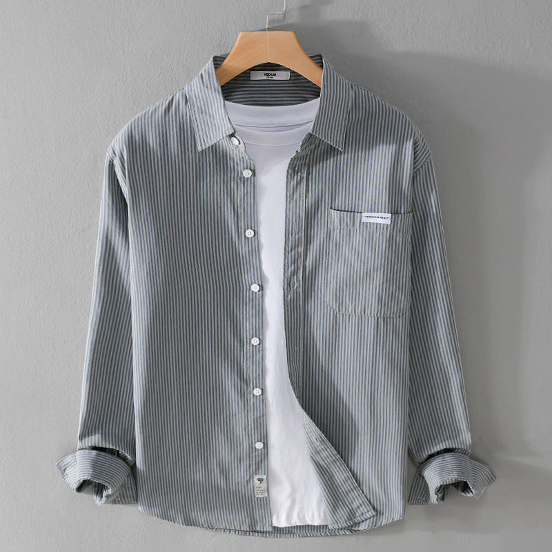 Men’s Striped Long Sleeve Casual Shirt