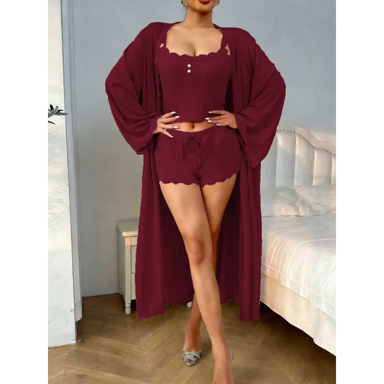 Women’s Lace Cami & Stretch Lounge Pants Set
