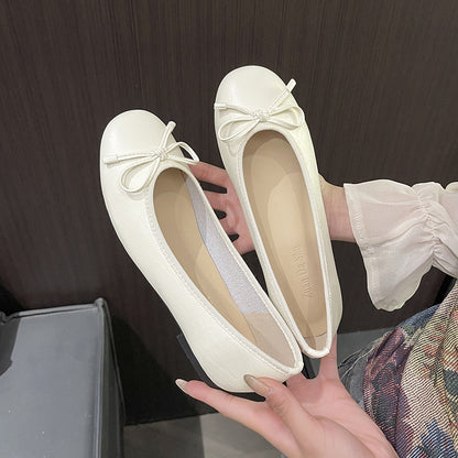Women’s Genuine Leather Bow Ballet Flats