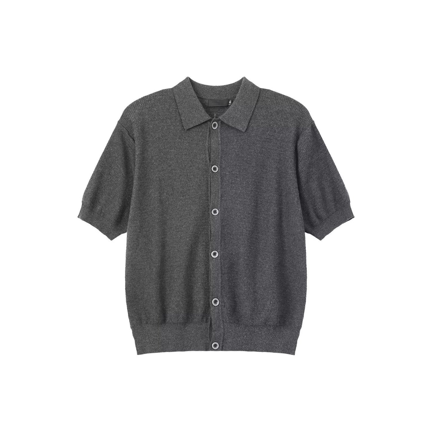 Men’s Old Money Vintage Knit Cardigan Polo Shirt