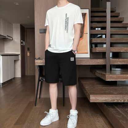 Men’s Ice Silk Short Sleeve & Shorts Sports Set