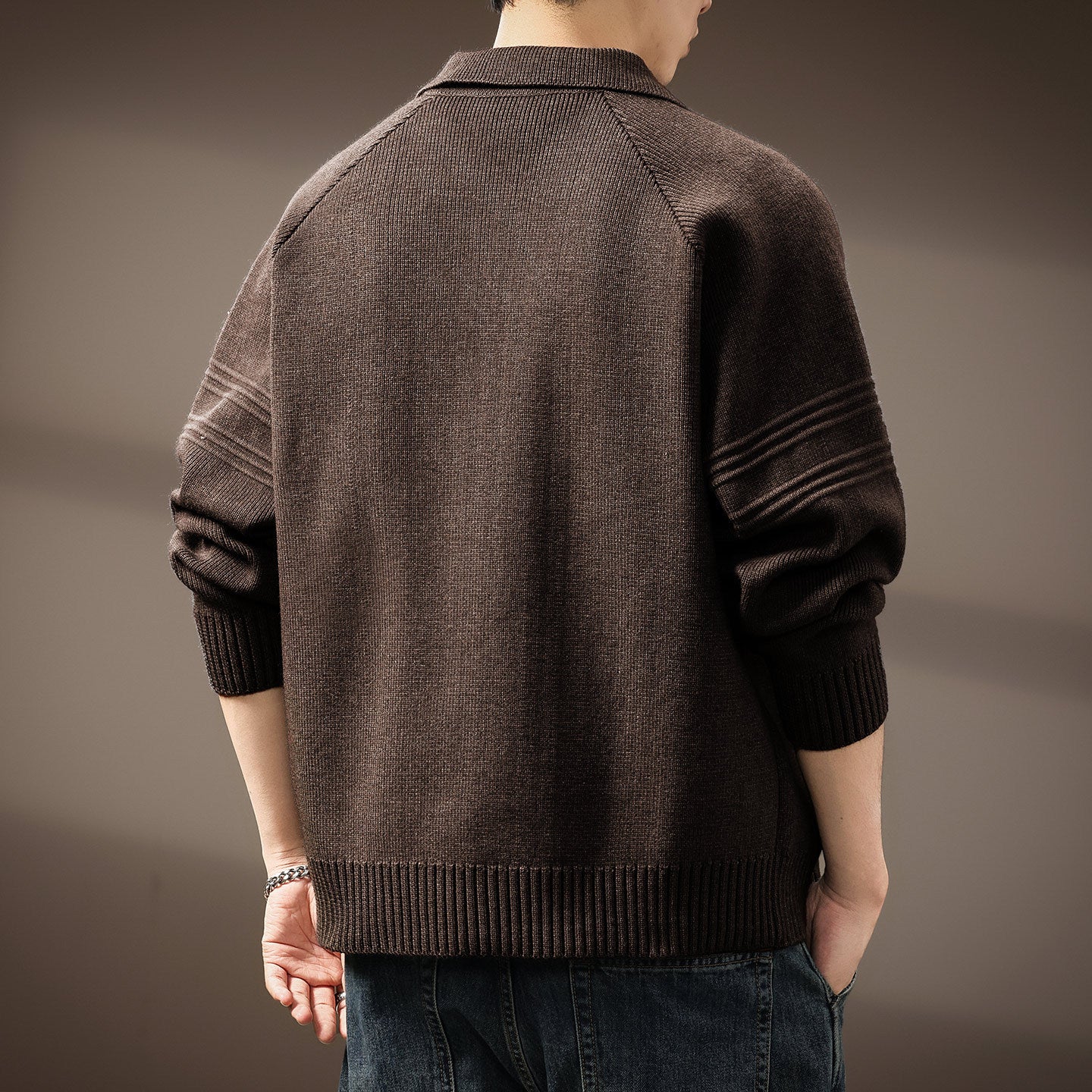 Men’s Old Money Lapel Knit Cardigan