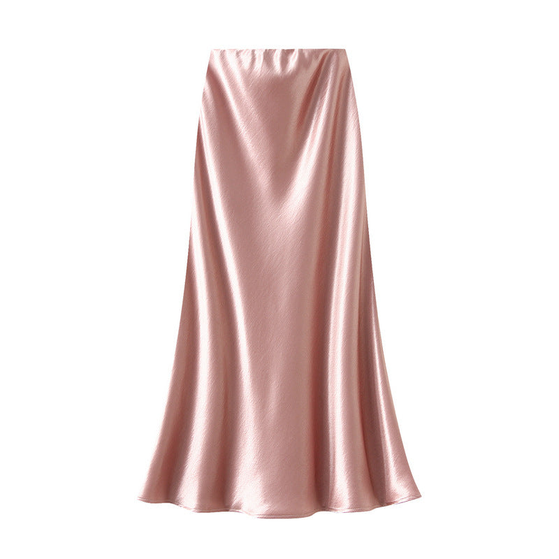 Women’s Pleated Satin Fishtail Maxi Skirt