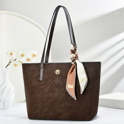 Women’s Scarf Accent Tote Shoulder Bag