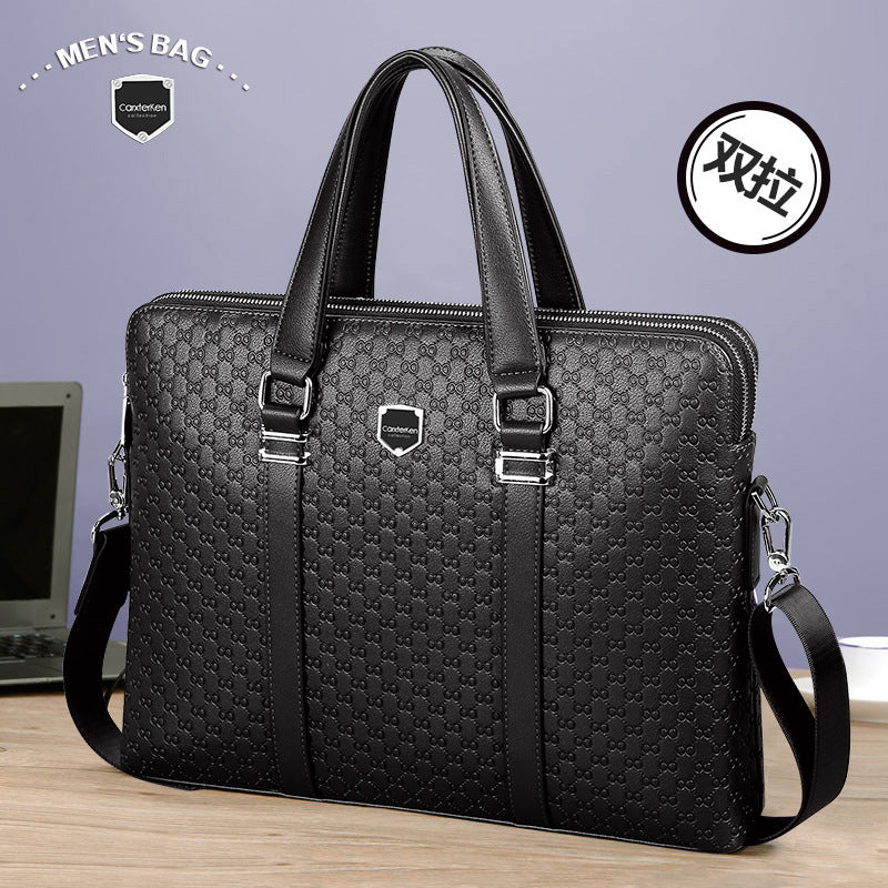 Men’s Double Zipper Business Briefcase