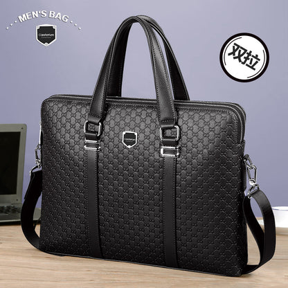 Men’s Double Zipper Business Briefcase