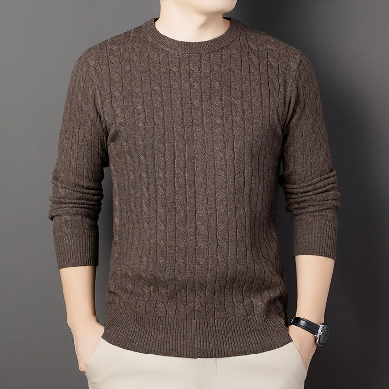 Men’s Cable Knit Embroidered Sweater
