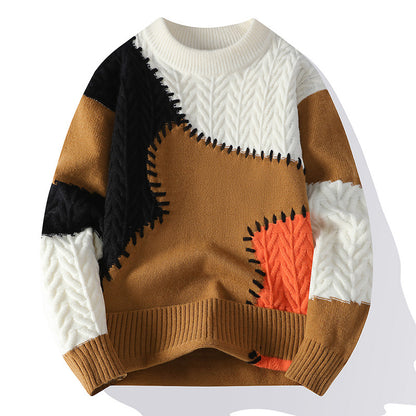 Men’s Color-Block Casual Knit Sweater