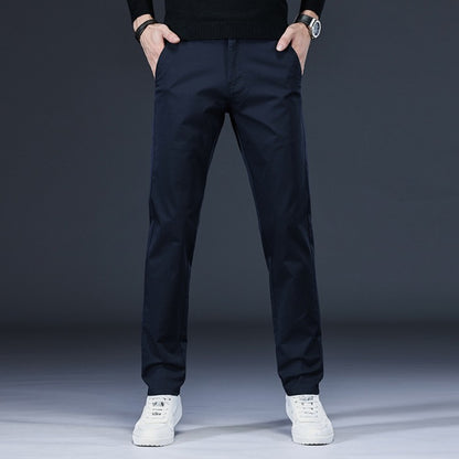 Men’s Light Luxury Cotton Loose Straight-Leg Pants