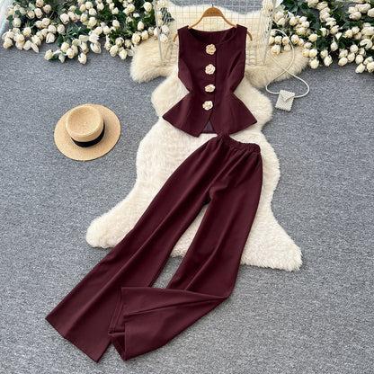 Women’s Floral Tank Top & Wide-Leg Pants Set
