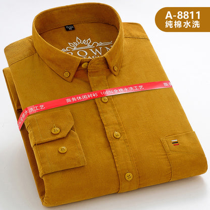 Men’s 100% Cotton Corduroy Long Sleeve Shirt