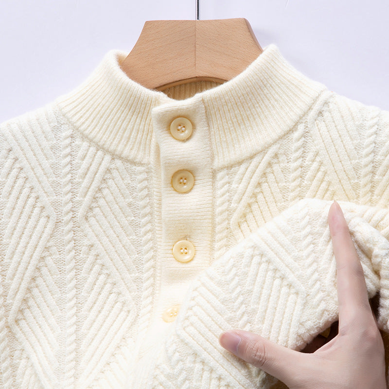 Men’s Jacquard Stand Collar Knit Sweater