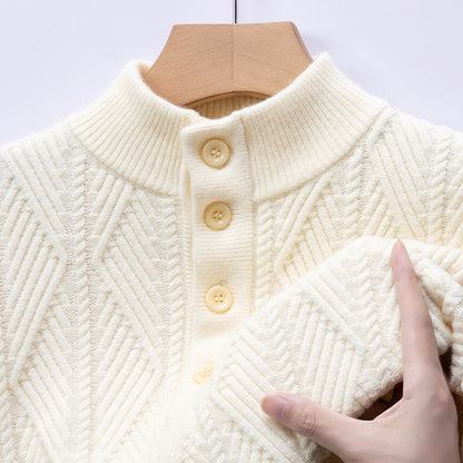 Men’s Jacquard Stand Collar Knit Sweater