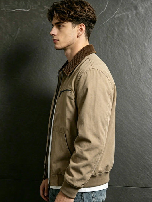 Custom Corduroy Lapel Casual Jacket