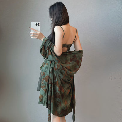 Women’s Printed Plus Size Nightgown & Robe Set