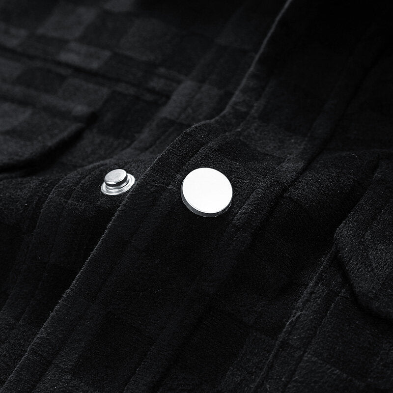 Men’s Plaid Lapel Casual Jacket