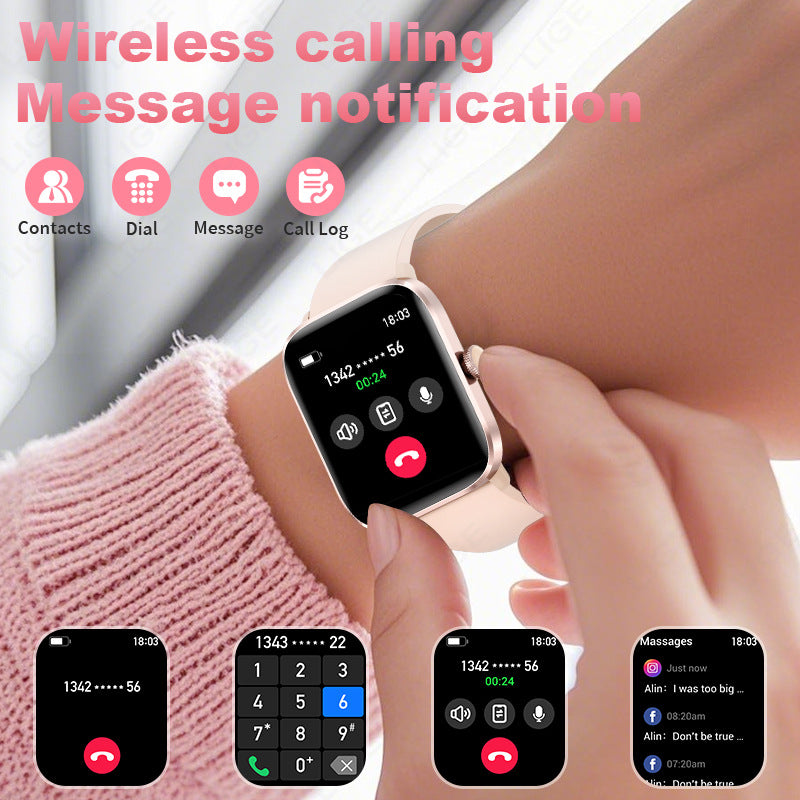 Men’s Multifunctional Square Smartwatch with Bluetooth