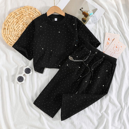 Boys’ Rhinestone Short Sleeve & Shorts Set