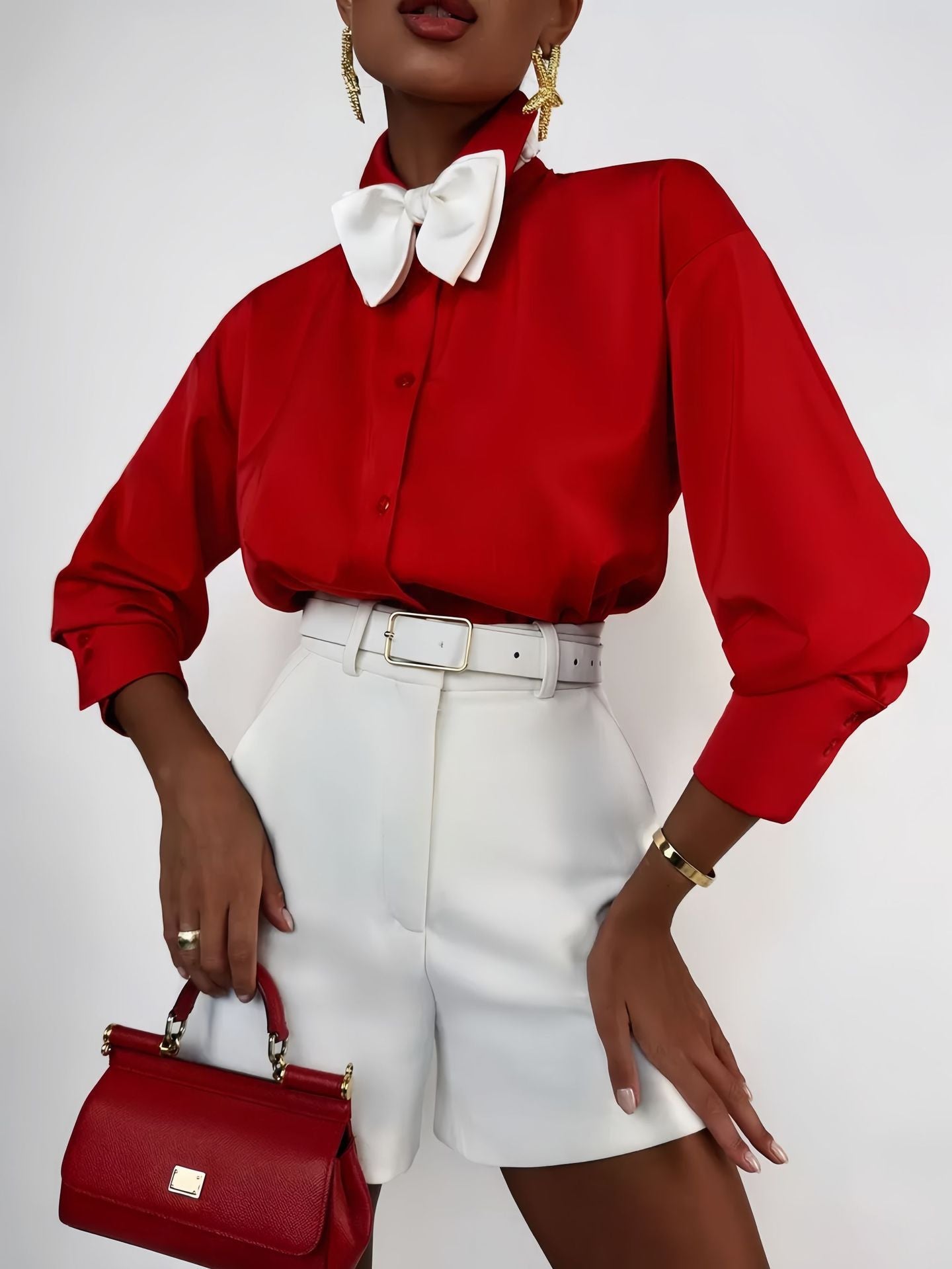 Women’s Satin Elegant Long Sleeve Shirt
