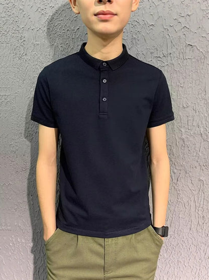 Men’s Solid Color Loose-Fit Short Sleeve T-Shirt