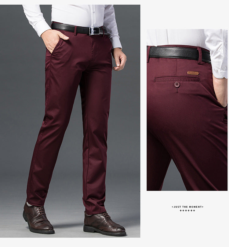 Men’s Slim Fit Business Casual Straight-Leg Pants