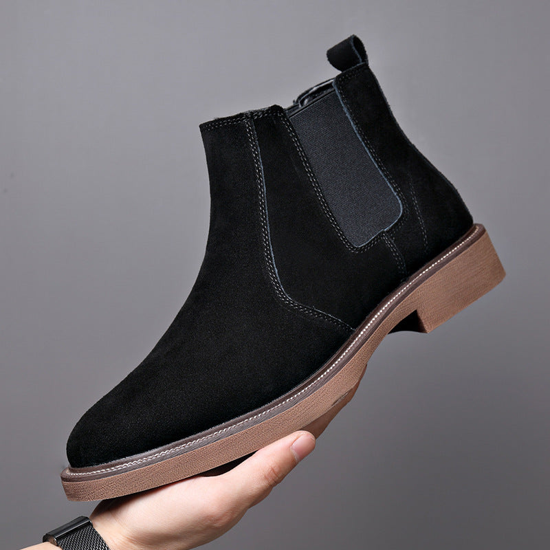 Men’s British Style Suede Chelsea Boots
