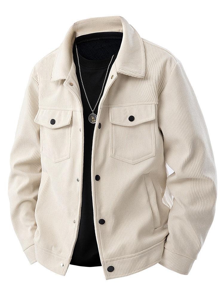 Men’s Corduroy Cargo Lapel Casual Jacket