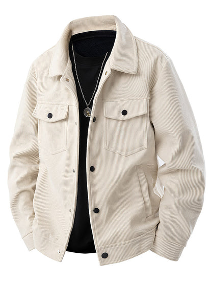 Men’s Corduroy Cargo Lapel Casual Jacket