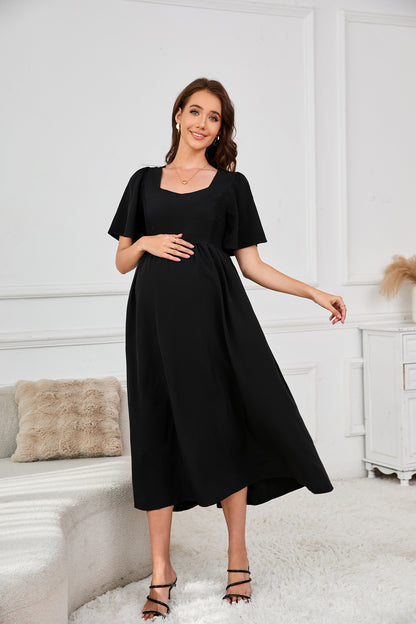 Women’s Square Neck Maternity Maxi Dress