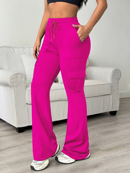 Women’s High-Waisted Drawstring Wide-Leg Work Pants