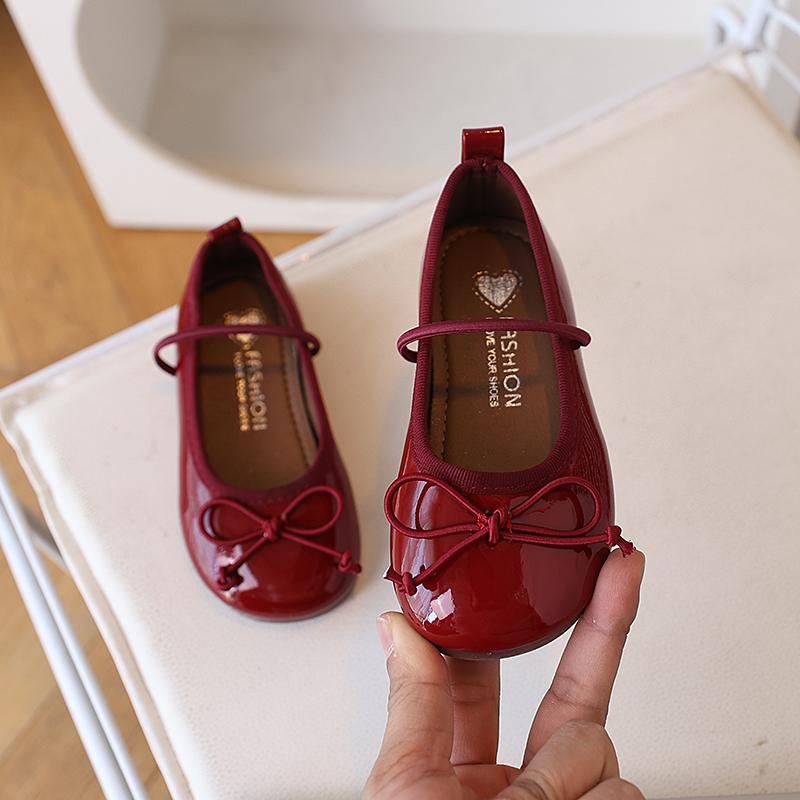 Girls’ Bow Princess Leather Shoes